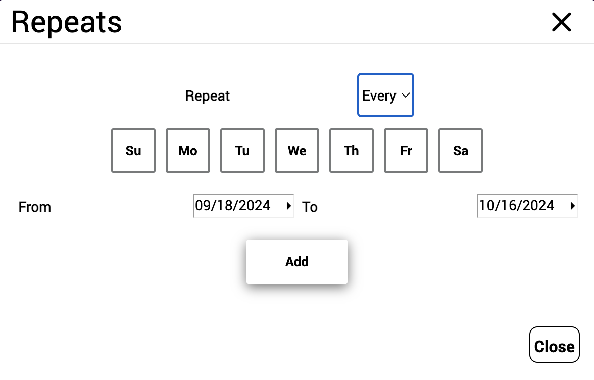 repeats every window example